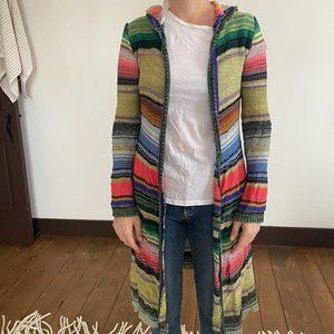 Free People Multi Colored Long Cardigan, Size Medium